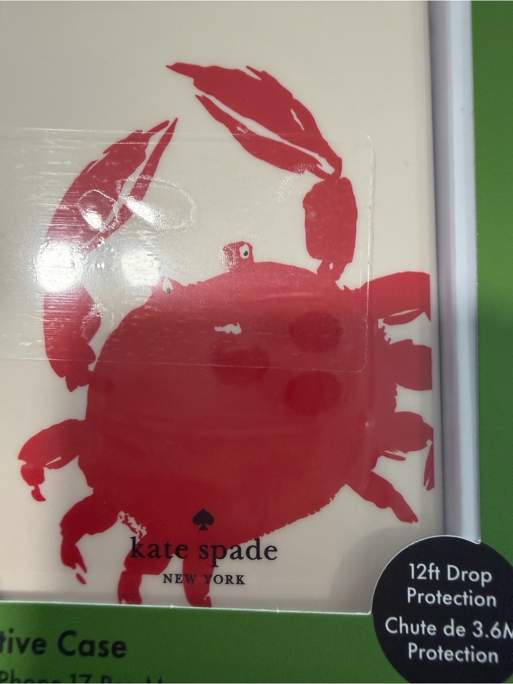 kate spade Cream iPhone 17 Pro Max Case with Red Crab Graphic - Picture 2 of 3
